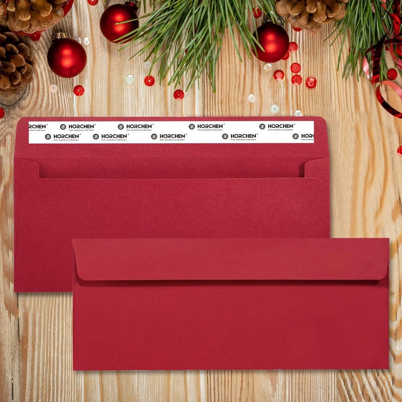 Horchen Red #10 Envelopes 100 Count Self Seal Envelopes Red for Business,Invitations Windowless Business Envelopes, - Image 2
